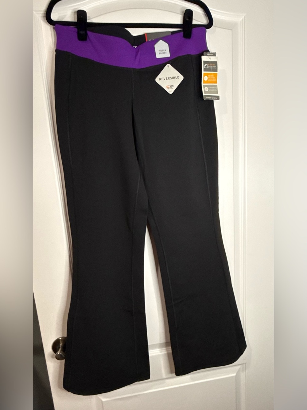 C9 by Champion Reversible Black and Purple Boot-Cut Active Pants
